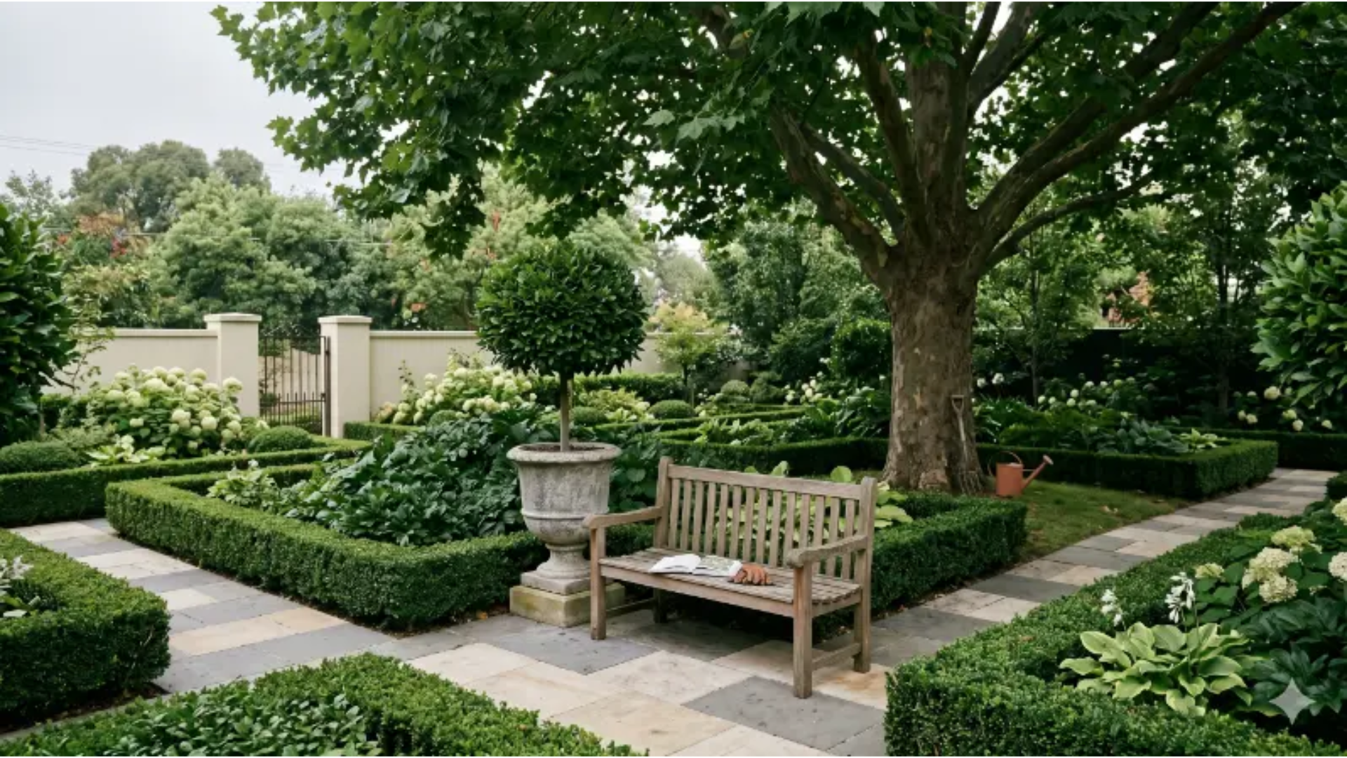 Well-maintained garden of an unoccupied inner-east property during the owner's absence